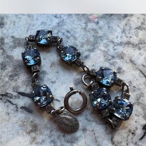 Catherine Popesco Silver Bracelet with Blue Stones